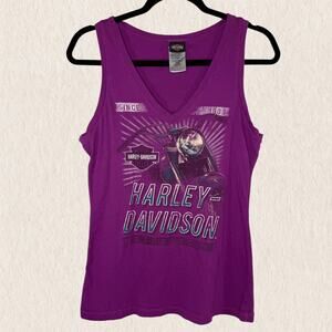 Harley-Davidson Purple Graphic Tank Top Women’s Medium –‎ Biker Sandusky Ohio